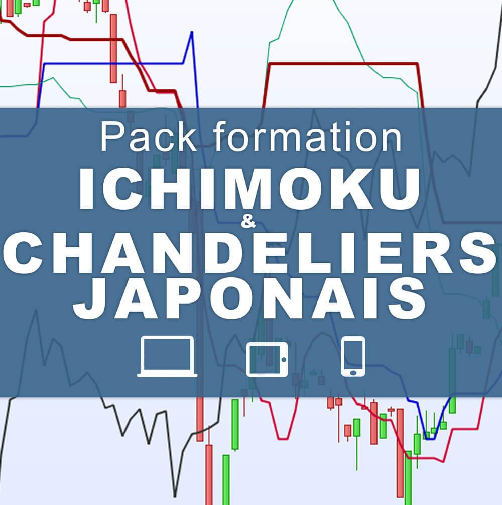 Pack formation ichimoku et chandeliers japonais
