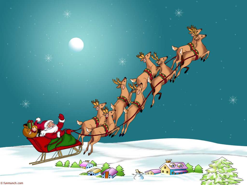 Pere noel traineau reines